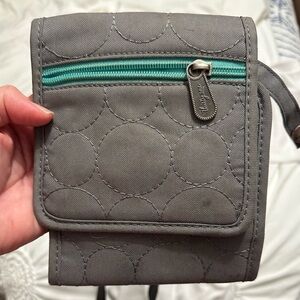 Vera Bradley Gray and Teal Crossbody Bag